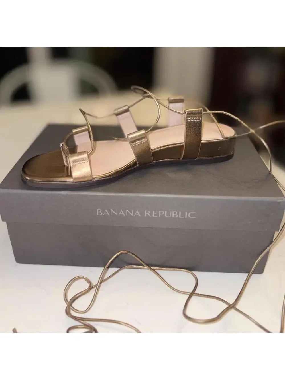 -Banana Republic- Demi Wedge Gladiator Sandal, Size 8 - Picture 1 of 4